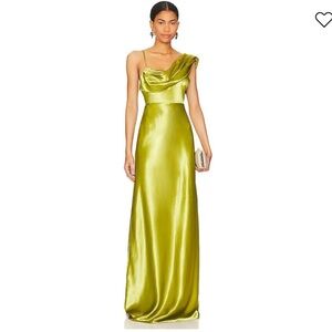 House of Harlow 1960 Green Draped Gown